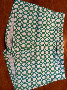 NWOT JB by Julie Brown Teal & Lime Geometric Shorts